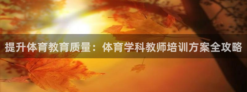 欧陆娱乐共创美好时刻：提升体育教育质量：体育学科教师培训方案